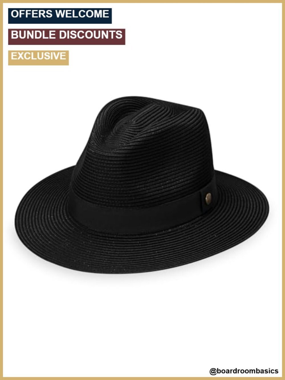 Unisex Palm Beach Fedora UPF 50+ Packable Adjustable Brim